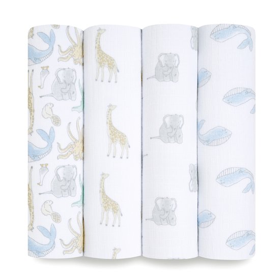 Lot de 4 Maxi-Langes Mousseline Natural History  de aden + anais essentials