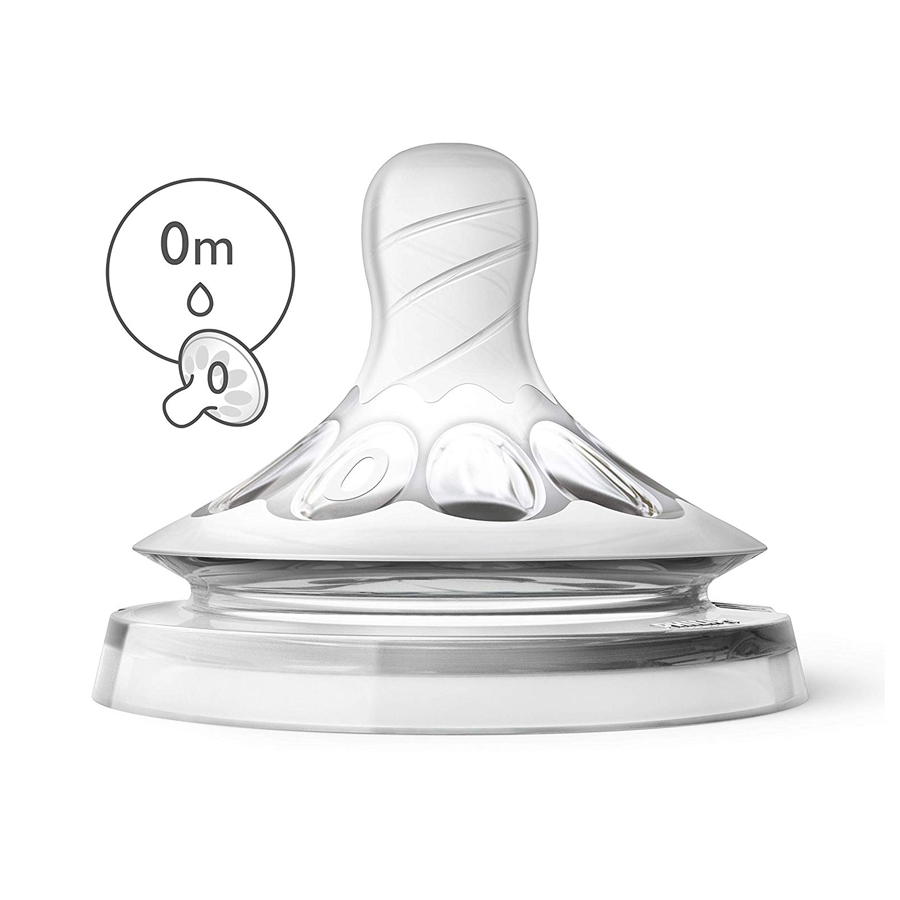 Philips Avent Lot de 2 tétines pour biberons Natural débit nouveau-né pour  les bébés de 0 mois et +