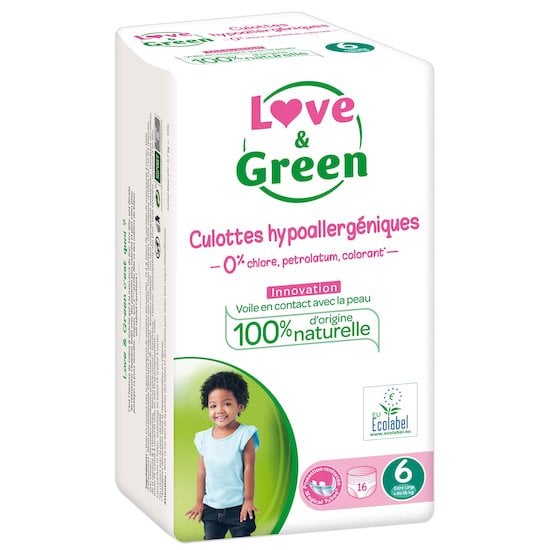 Couches-culottes écologiques Blanc T6 de Love & Green