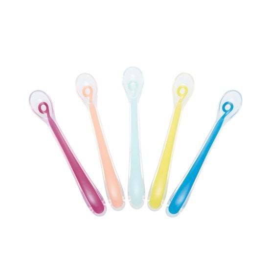 Lot de 5 cuillères silicone 1er âge Multicolores  de Babymoov