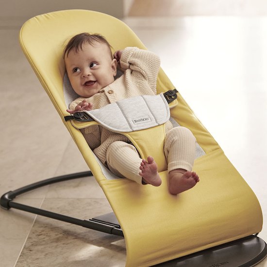 Transat Balance Soft Jaune Gris Coton Jersey De Babybjorn Transats Aubert