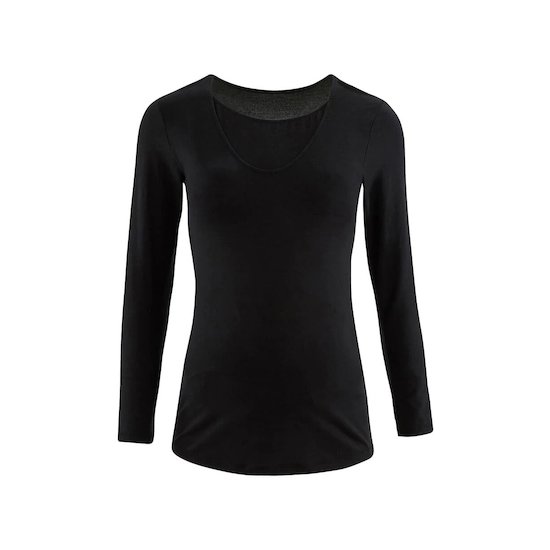 T-shirt de maternité et d'allaitement manches longues Life Noir  de Cache Coeur