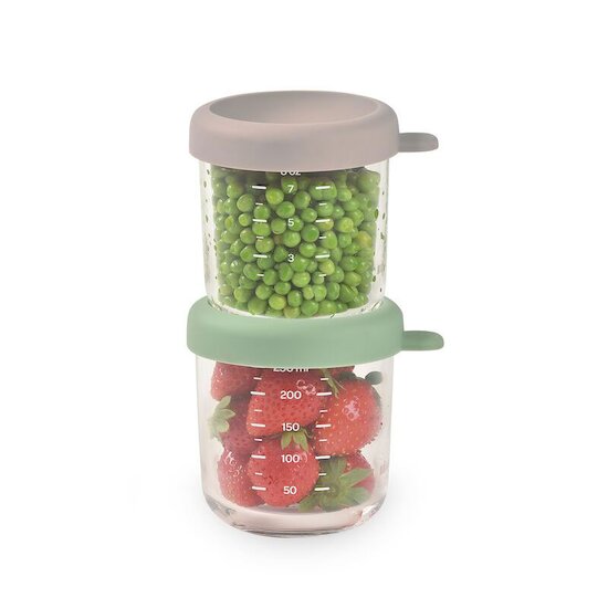 Lot 2 Portions Verre Gris/Sauge  de Béaba