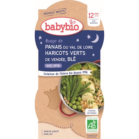 Bol panais haricots vert de Vendée, blé orthie  2 x 200 g de Babybio