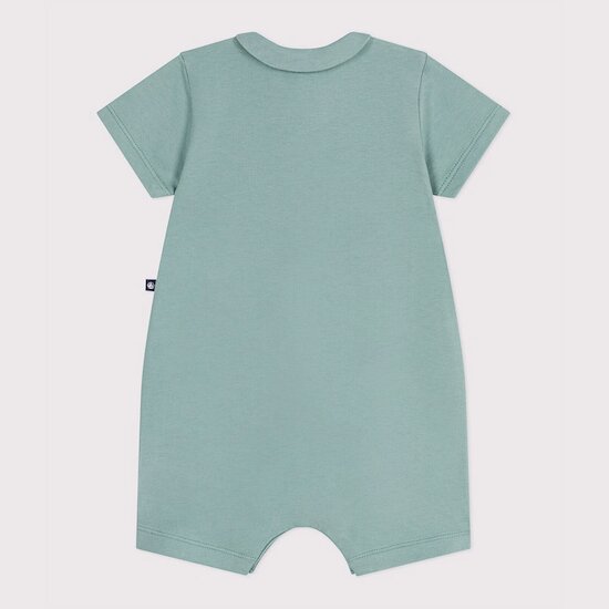 Combicourte en coton et son col claudine Vert Paul  de Petit Bateau Combicourte en coton et son col claudine Vert Paul  de Petit Bateau