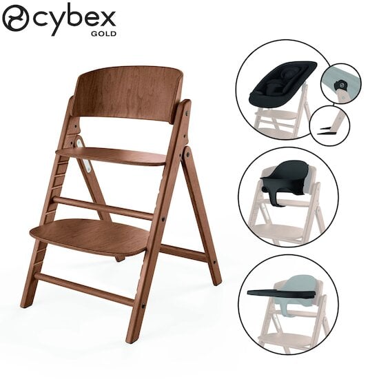 Chaise haute Click & Fold pack 4en1 Natural Dark  de CYBEX Chaise haute Click & Fold pack 4en1 Natural Dark  de CYBEX