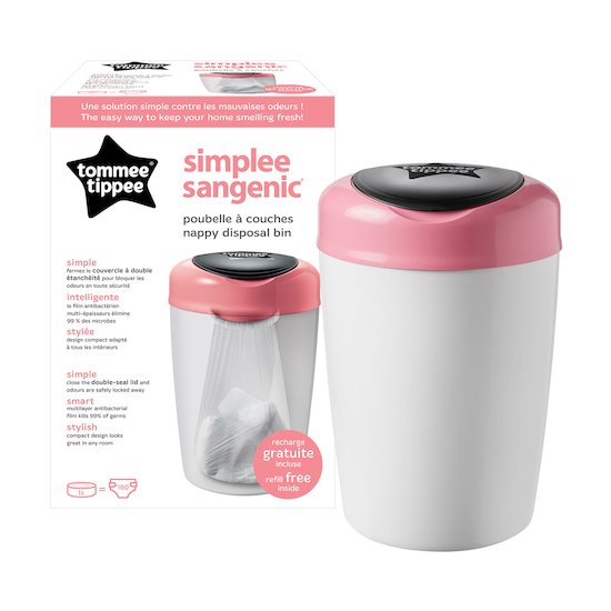 Poubelle A Couches Simplee Rose De Tommee Tippee Poubelles Aubert