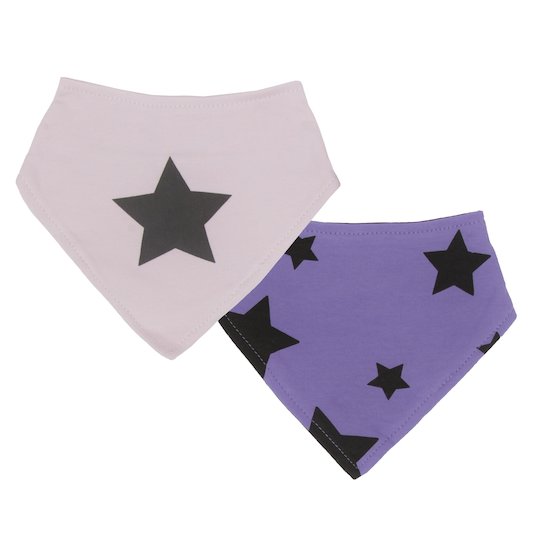 Lot de 2 bavoirs bandana Étoiles Roses  de aden + anais essentials