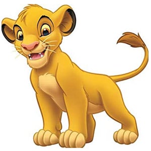 Doudou Roi Lion Simba jaune mouchoir blanc The Lion King DISNEY