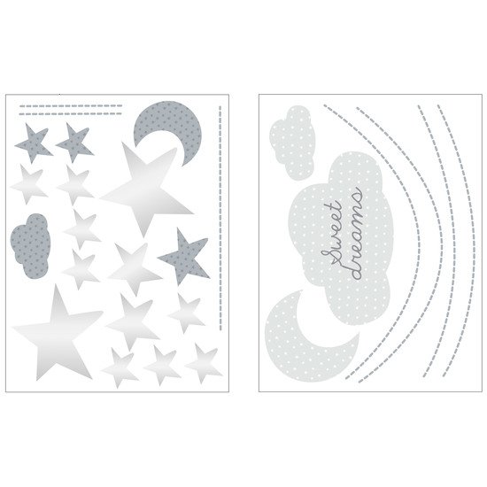 Céleste stickers muraux nuage 60x80 Gris  de Sauthon Baby's Sweet Home