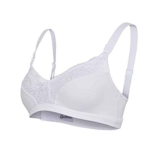 Soutien-gorge d'allaitement en dentelle à rabat Blanc  de Carriwell