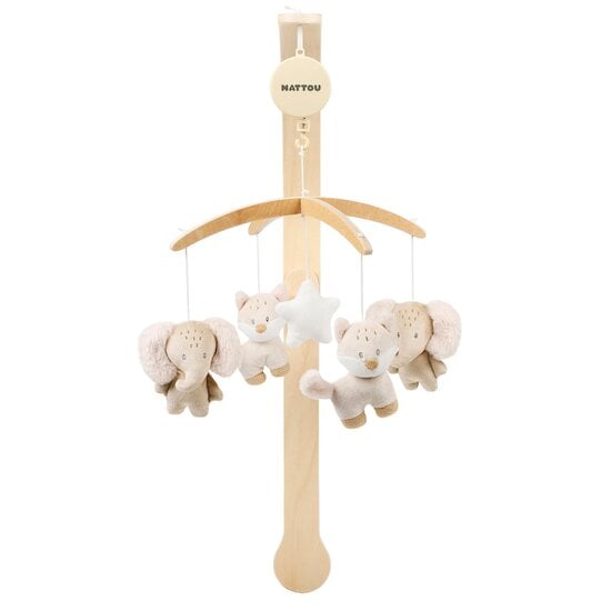 Flo, Ernest & Oli Mobile Musical Bois Flo Beige  de Nattou