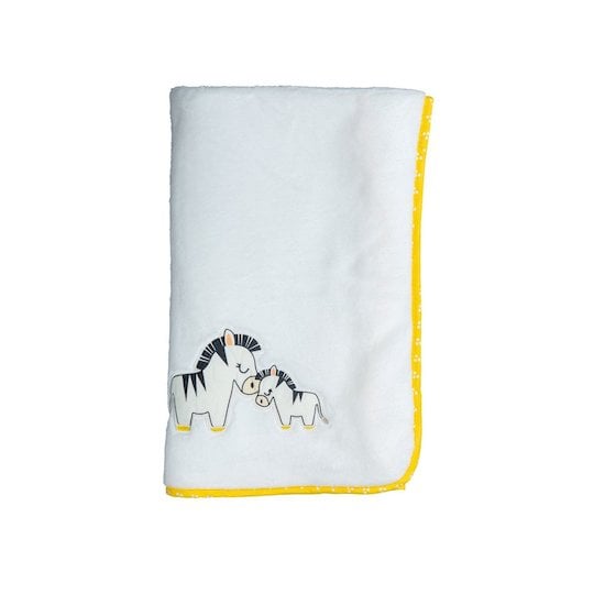 Pluche et Pompon couverture Blanc/Jaune 75 x 100 cm de Sauthon Baby's Sweet Home