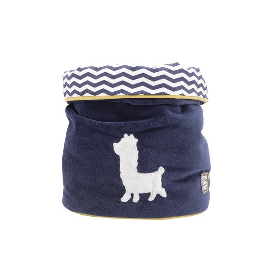 Lama M'Ours Panier de Toilette Bleu/blanc  de Trois Kilos Sept