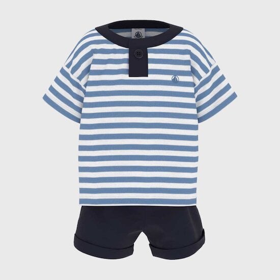 Ensemble 2 pièces en jersey Marshmallow 3 mois de Petit Bateau
