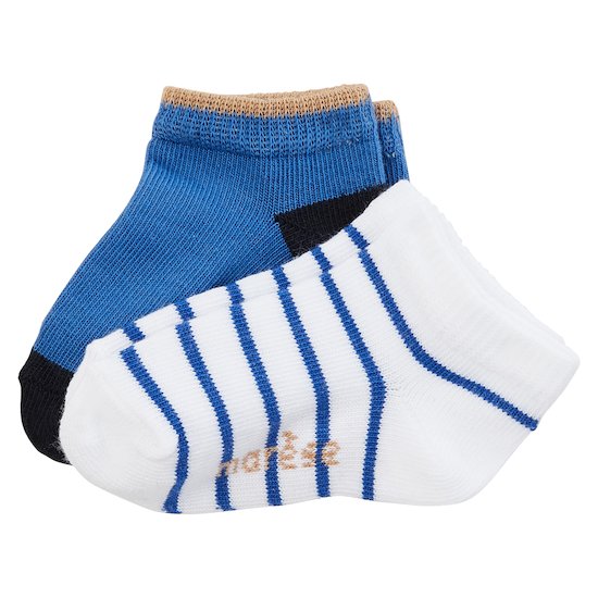 Lot 2 paires de chaussettes Bleu / Ecru-bleu  de Marèse