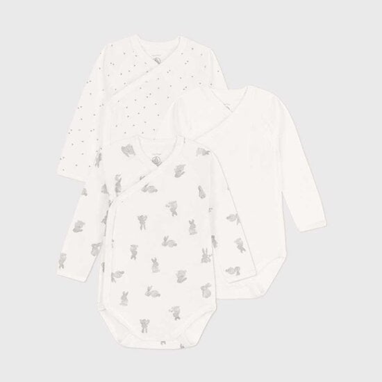 Lot 3 bodies croisés à manches longues  Naissance de Petit Bateau