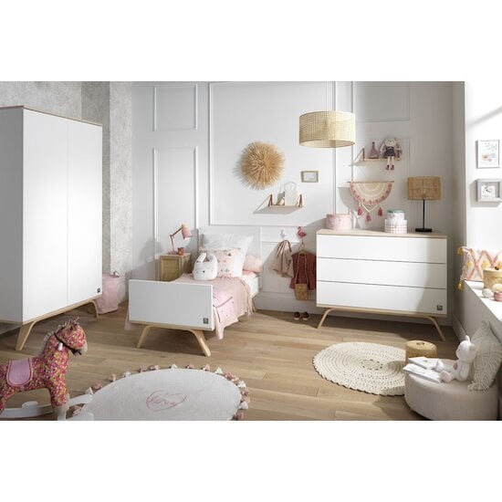 Chambre Serena : Lit 70x140 + Commode + Armoire   de Sauthon Baby's Sweet Home