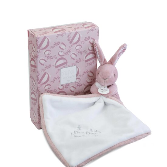 Doudou Lapin mouchoir Rose  de Doudou et Compagnie Doudou Lapin mouchoir Rose  de Doudou et Compagnie