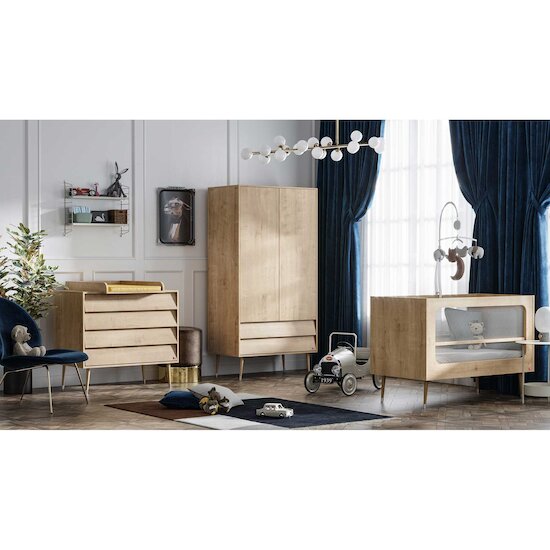 Chambre Bosque New Trio : Lit évolutif 70 x 140 cm + Commode + Plan à langer Blanc  de Vox Chambre Bosque New Trio : Lit évolutif 70 x 140 cm + Commode + Plan à langer Blanc  de Vox