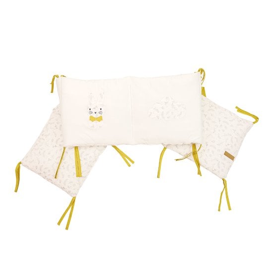 Leafy Bunny tour de lit 30x180 cm Blanc/Jaune  de Domiva