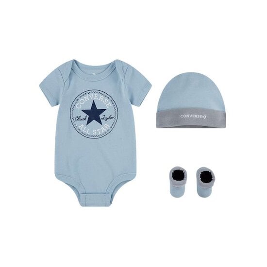 Coffret Bodie + Bonnet + Chaussons Bleu  de Converse