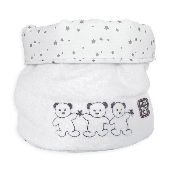 Trois Petits T'ours panière de toilette Gris/Blanc  de Trois Kilos Sept