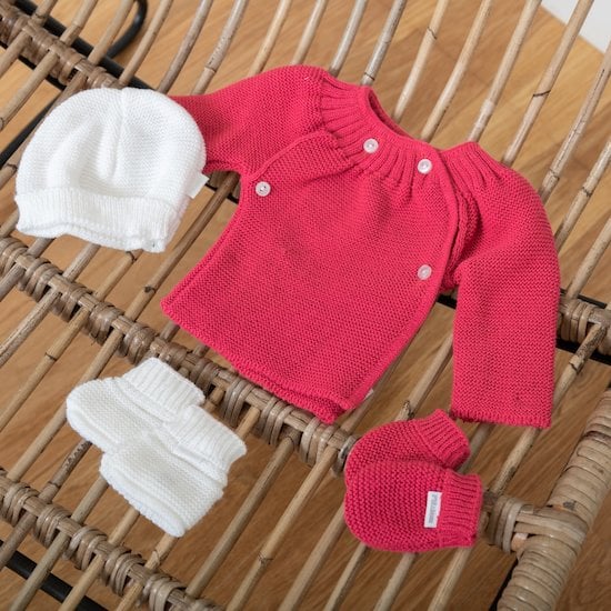 Trousseau de naissance Fuschia 1 mois de P'tit bisou, Vestes et