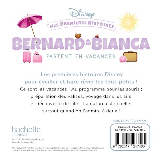Disney Baby -Mes Premières Histoires - Bernard et Bianca en vacances   de Hachette Jeunesse Disney