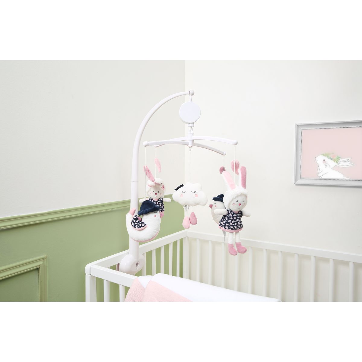 Miss Fleur de Lune mobile musical Rose de Sauthon Baby's Sweet Home, Mobiles  : Aubert