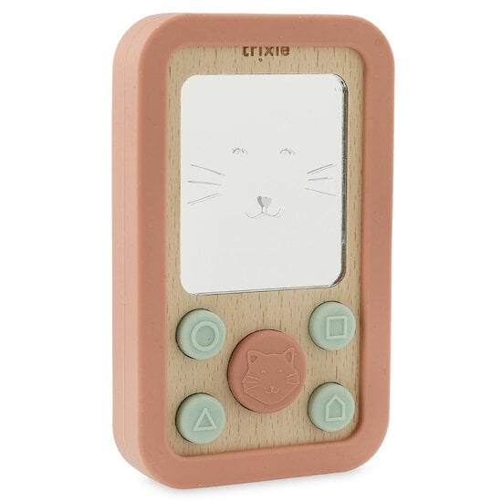 Téléphone bébé en silicone et bois Chat  de Trixie