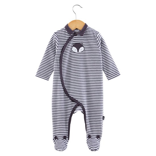 Pyjama rayures collection Little Fox Gris 6 mois de P'tit bisou
