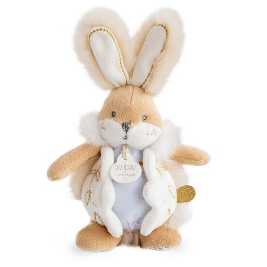 Lapin de sucre carnet de santé + doudou  Blanc  de Doudou et Compagnie Lapin de sucre carnet de santé + doudou  Blanc  de Doudou et Compagnie