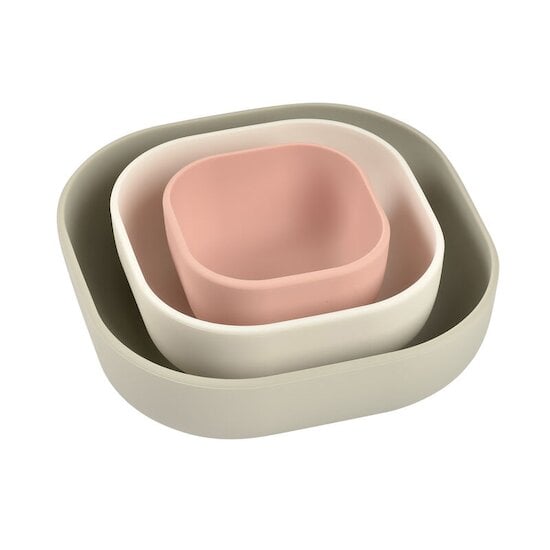 Lot de 3 Bols silicone gigogne Velvet Grey  de Béaba