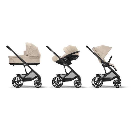 Trio naissance Poussette BALIOS + Nacelle S Lux + Coque auto Cloud G i-Size + Adaptateurs Plus Almond Beige  de CYBEX