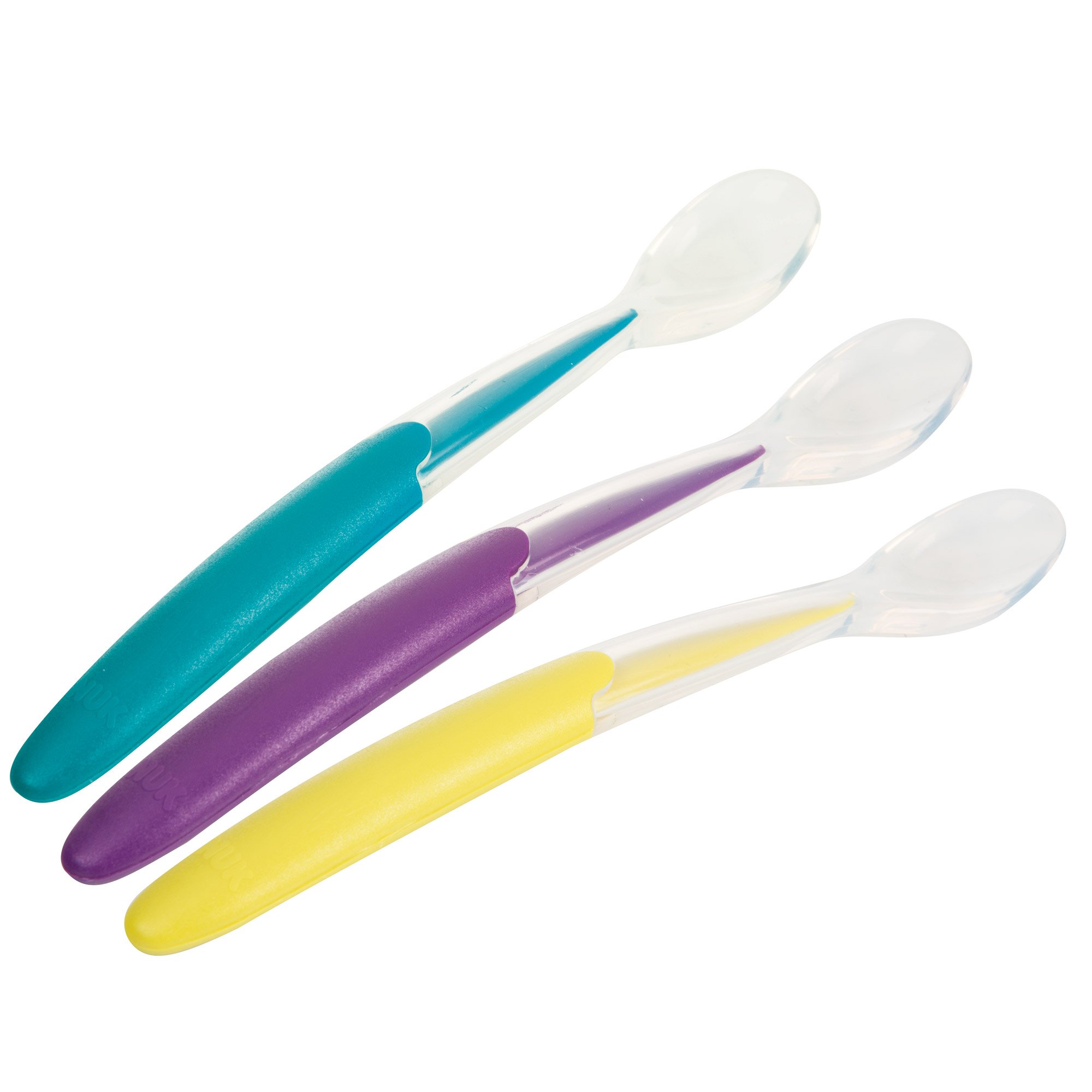 Lot De 3 Cuilleres Souples Silicone De Nuk Couverts Aubert