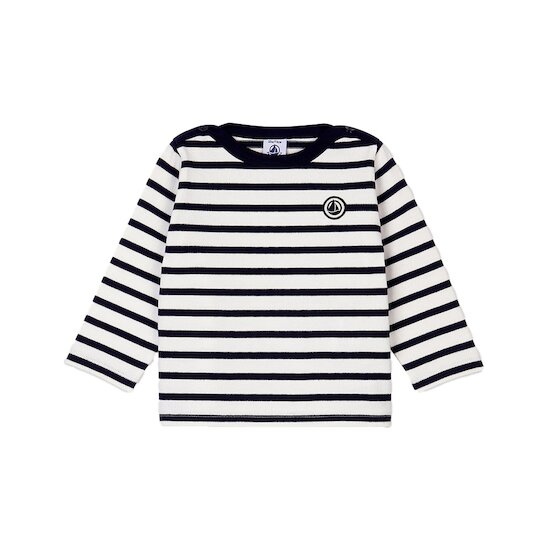Marinière en coton Marshmallow / Smoking  de Petit Bateau