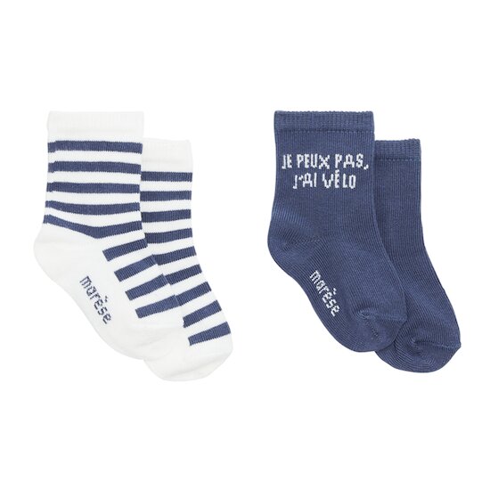 Bleu Château Lot de 2 chaussettes Milk Blue  de Marèse