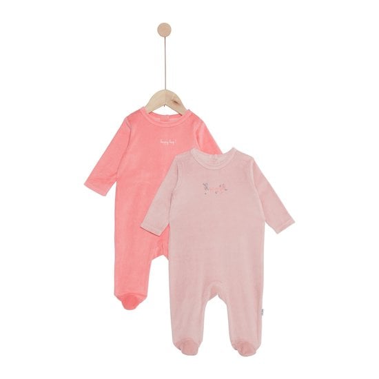 Mes Essentiels Lot 2 Pyjamas Rose Azaléa  de P'tit bisou