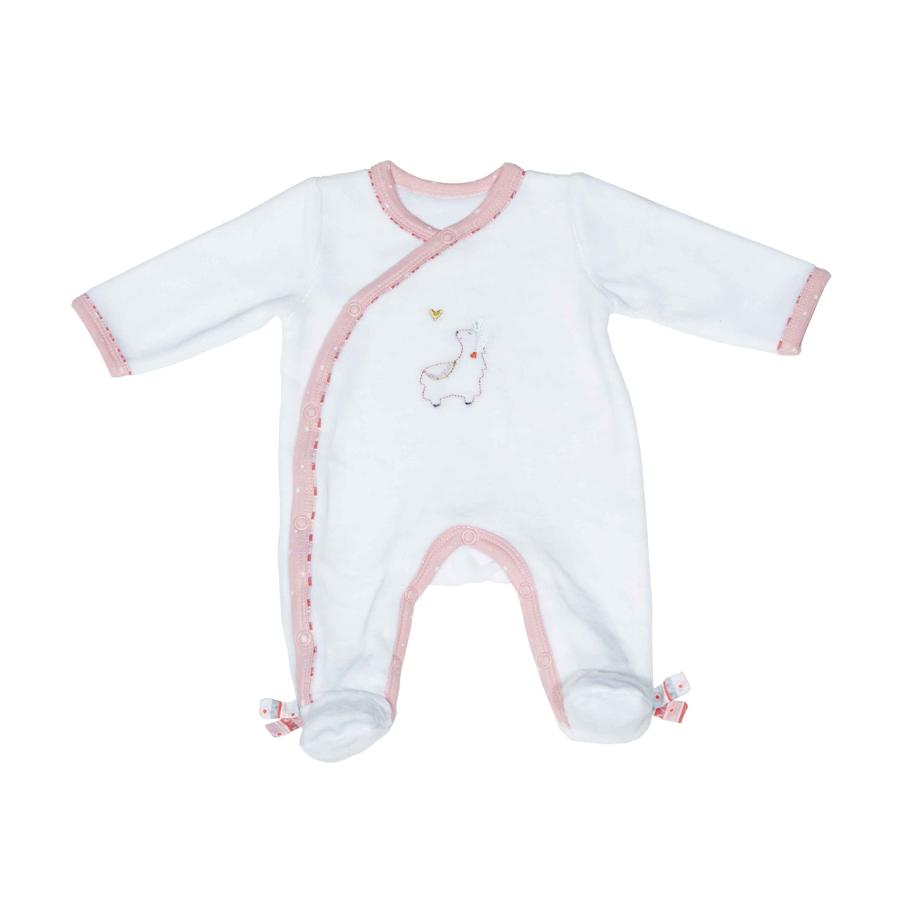 Mila Pyjamas Velours Blanc Naissance De Sauthon Baby Deco Pyjamas Fille Aubert