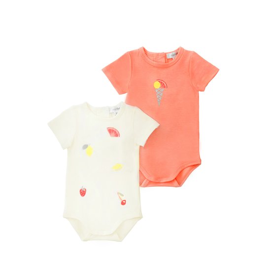 Lot de 2 Bodies Petit Pamplemousse Rose pamplemousse  de Marèse