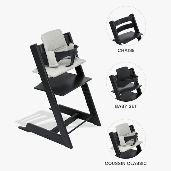 Tripp Trapp® Pack Chaise haute + Baby Set + Coussin Noir / Nordic  de Stokke®