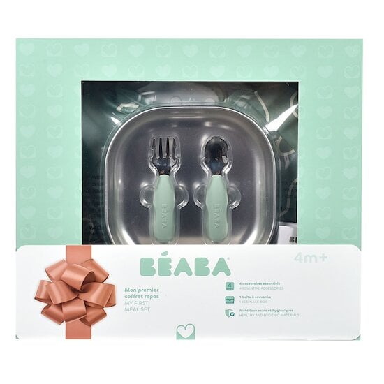 Coffret cadeau set repas Vert Sauge  de Béaba