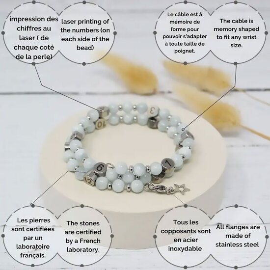 Bracelet d'allaitement Aigue marine  de Irréversible Bracelet d'allaitement Aigue marine  de Irréversible