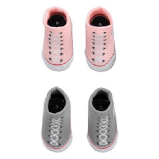 Lot 2 Chaussons Rose/Gris 6-12 mois de Converse