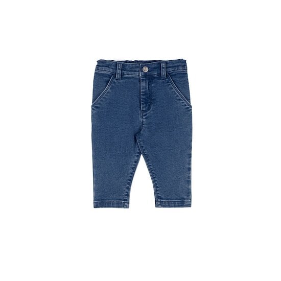 Pantalon bébé en jean élasthanne Bleu délavé 6 mois de Petit Bateau