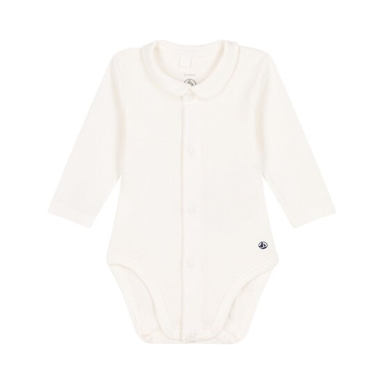 Body manches longues à col en coton bébé Marshmallow de Petit Bateau,  Bodies Garçon : Aubert