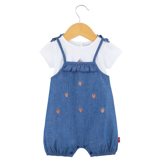 Ensemble combi + t-shirt Navy Baby Bleu/Blanc 12 mois de P'tit bisou