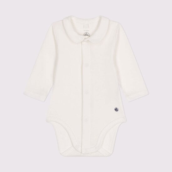 Body à manches longues col en coton Marshmallow  de Petit Bateau