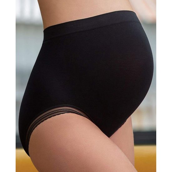 Culotte de grossesse sans couture Milk Noir  de Cache Coeur Culotte de grossesse sans couture Milk Noir  de Cache Coeur